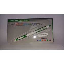 Ручка Aihao (оригінал автомат) AH-520, синя, різнокольоровий прогумований ергономічний корпус
