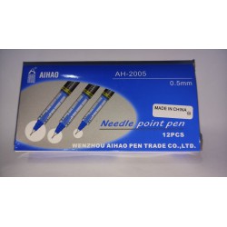 Ручка Aihao, капілярна, синя, 0,50 мм, AH-2005, м'яке письмо, єргономічне тримання